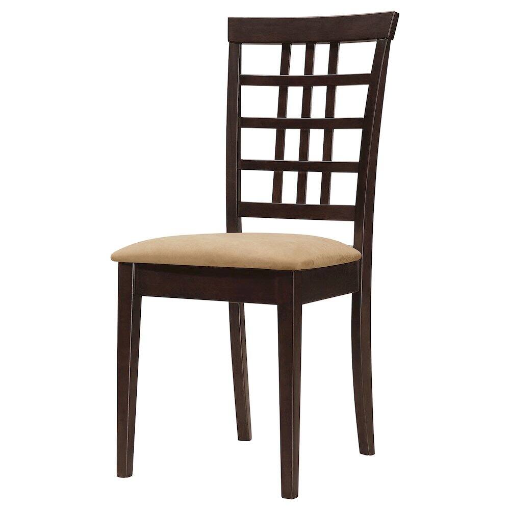 Alt View 3. Coaster Co. of America - Kelso Lattice Back Dining Side Chair Cappuccino (Set of 2) - Brown.