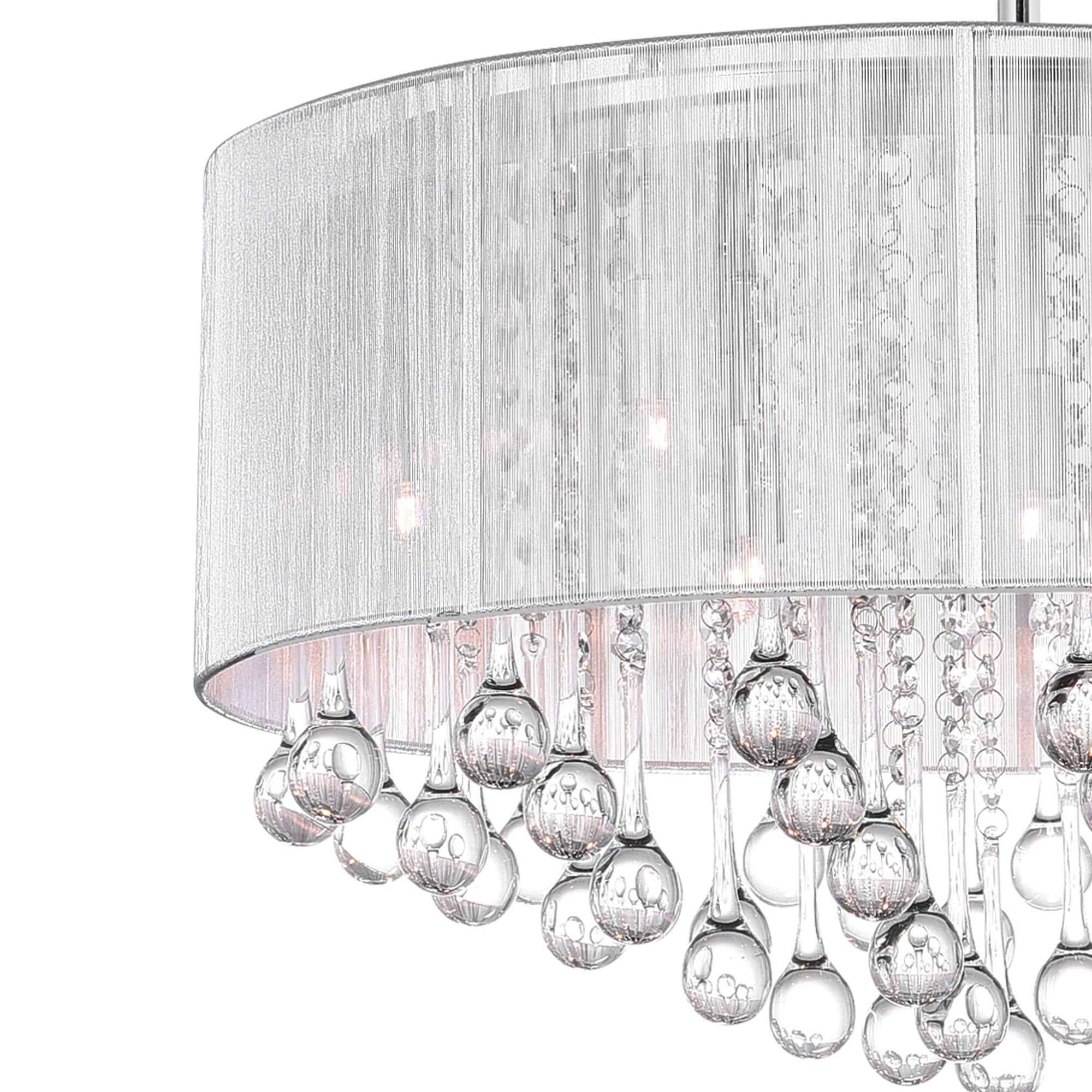 Back. CWI Lighting - Water Drop 9 Light Drum Shade Chandelier With Chrome Finish - Chrome.