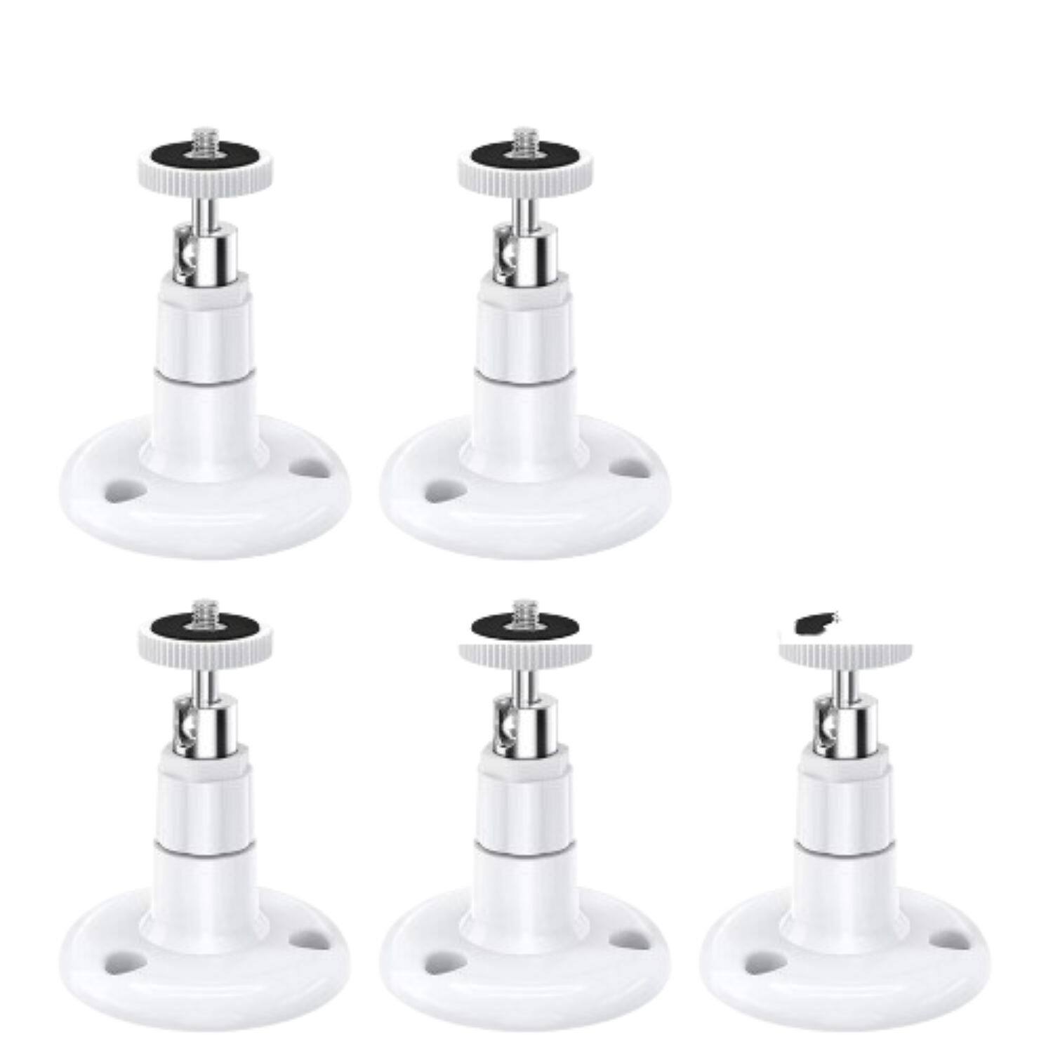 Front. Stock Preferred - 5Pcs 360° Swivel Wall Mount Bracket for Wyze Cam Indoor/Outdoor - White.