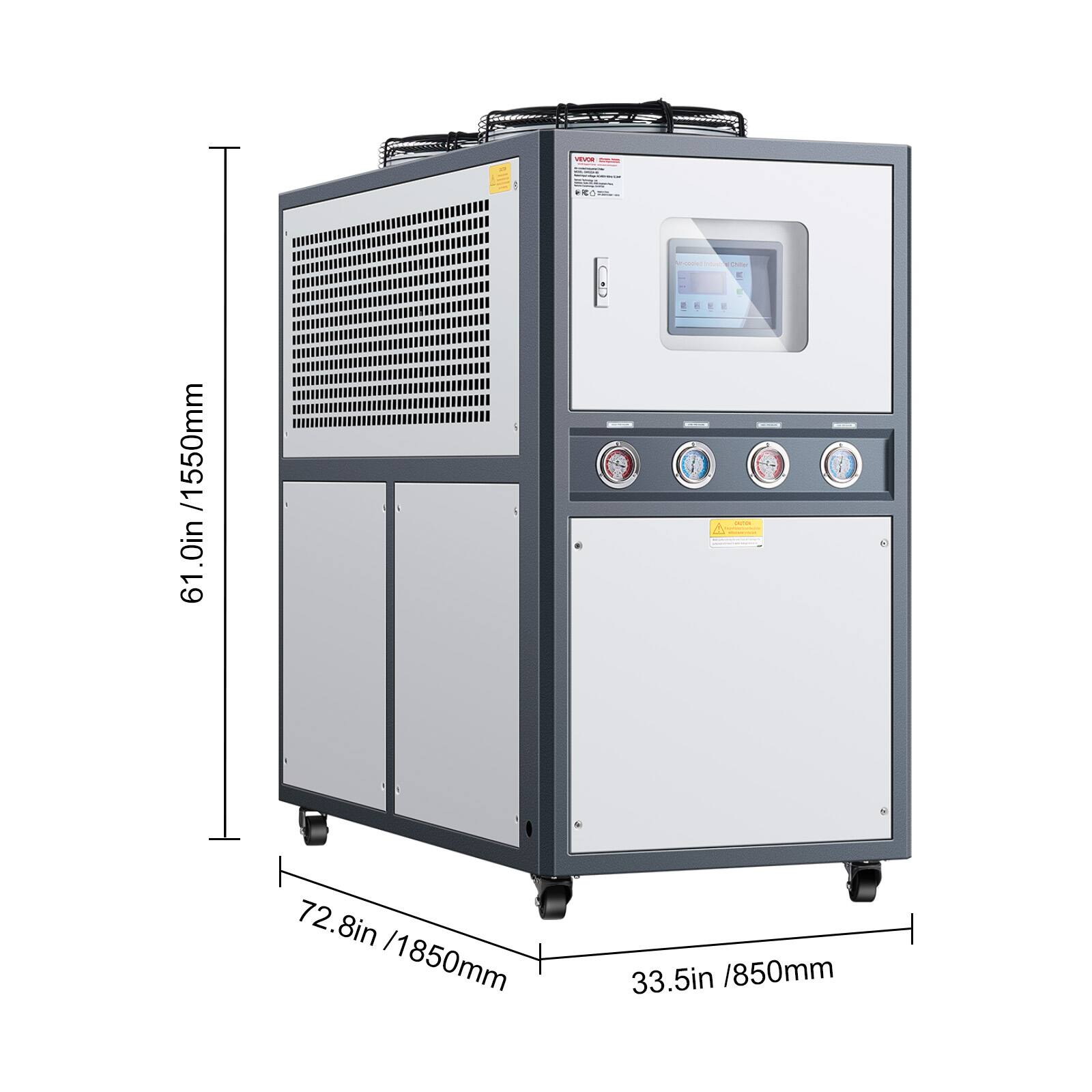 - 61.0in /1550mm
- 72.8in /1850mm
- 33.5in /850mm