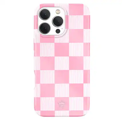 Front. VELVET CAVIAR - Magsafe Case for Apple iPhone 16 Pro - Pink Vibe Checkered.