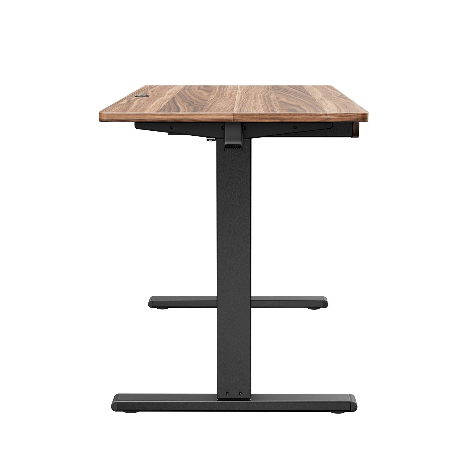 Left. HUANUO - Adjustable Standing Desk with Storage Drawer - 48″ x 24″ - Walnut.