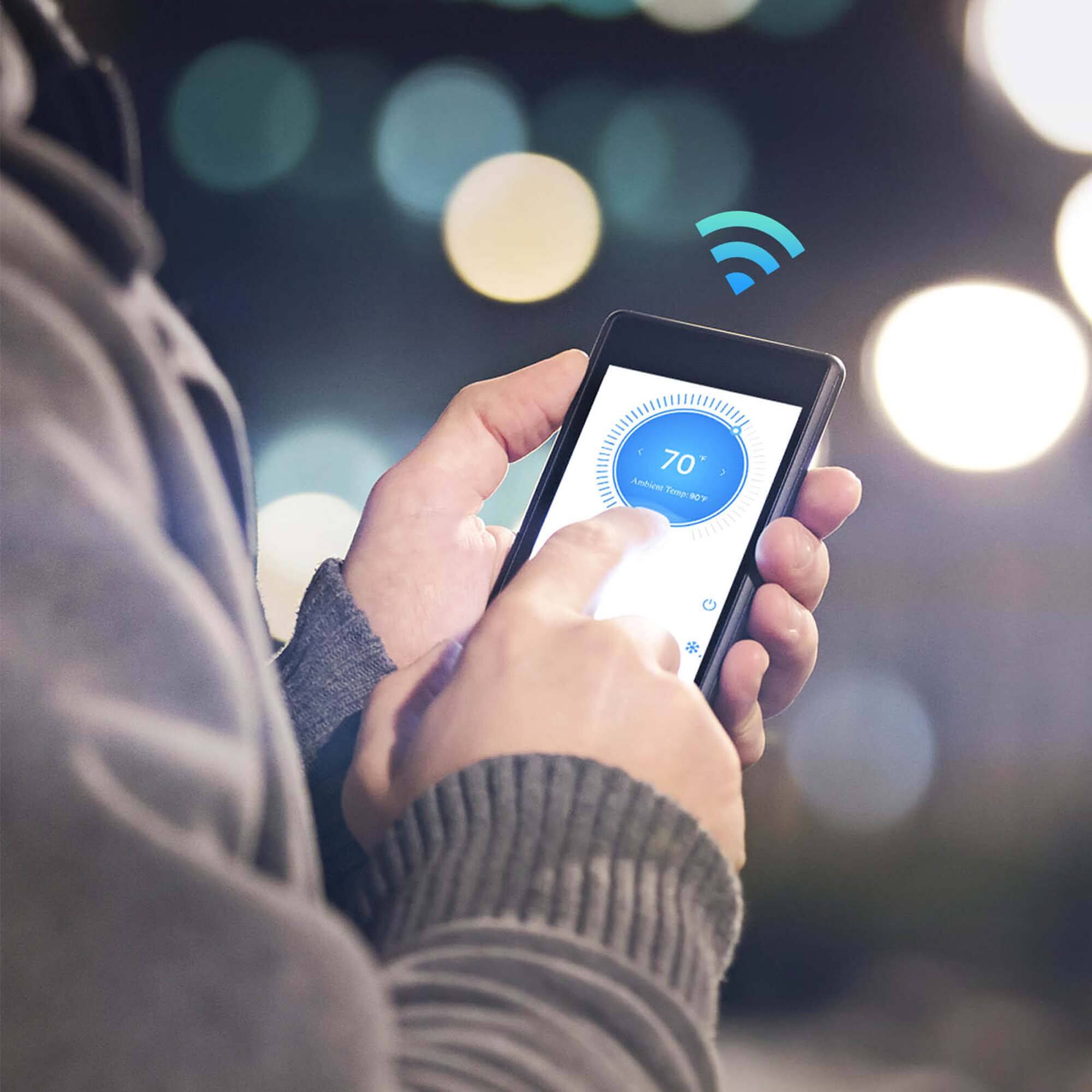 The text on the image is "70 degrees Fahrenheit".