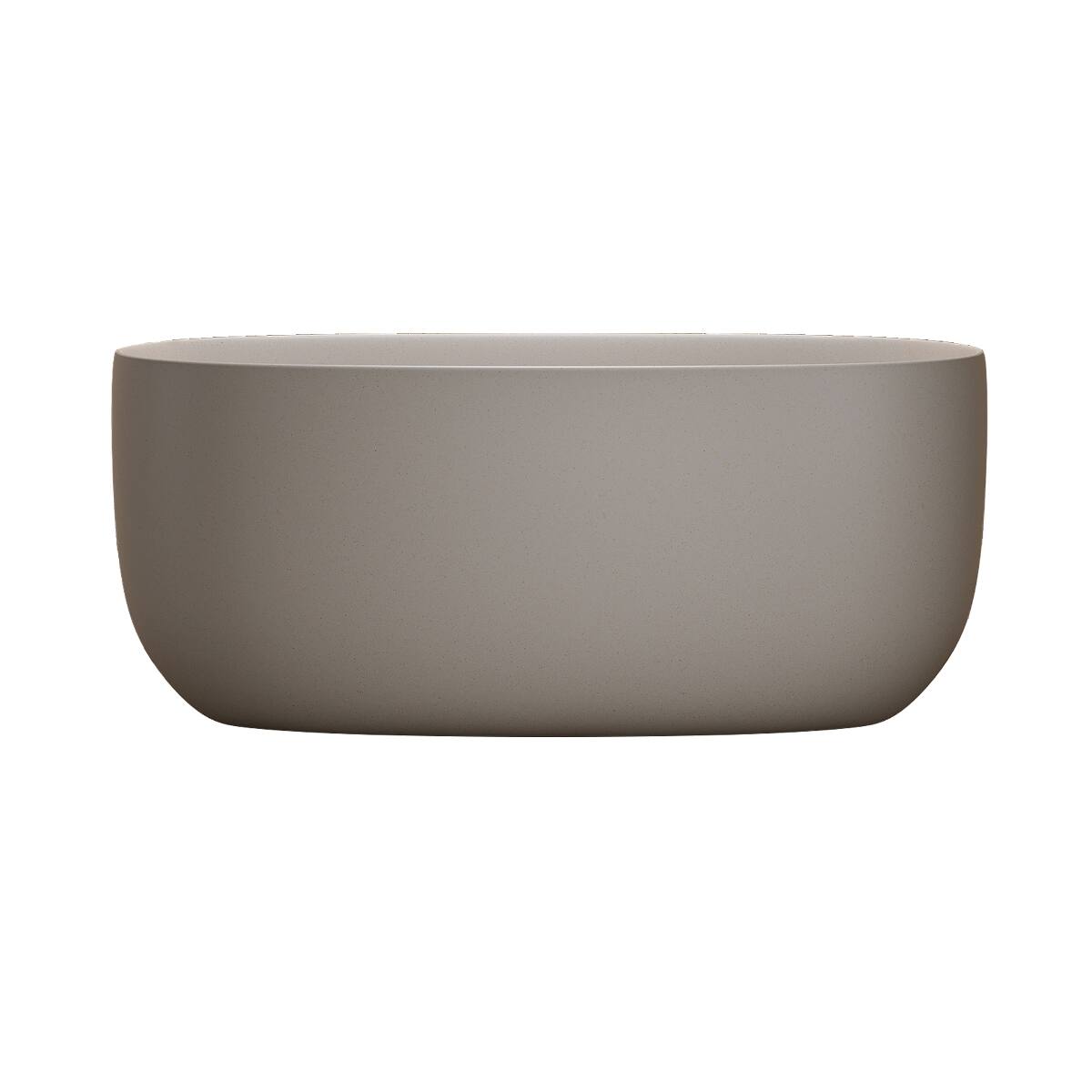 Alt View 4. Loheer - Loheer 47 in Freestanding Soaking Bathtub in Beige Solid Surface with Overflow and Pop Up Drain - Beige.