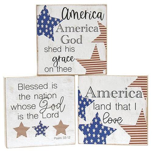 America  
America  
God shed his grace on thee  

Blessed is the nation whose God is the Lord  
Psalm 33:12  

America  
land that I love