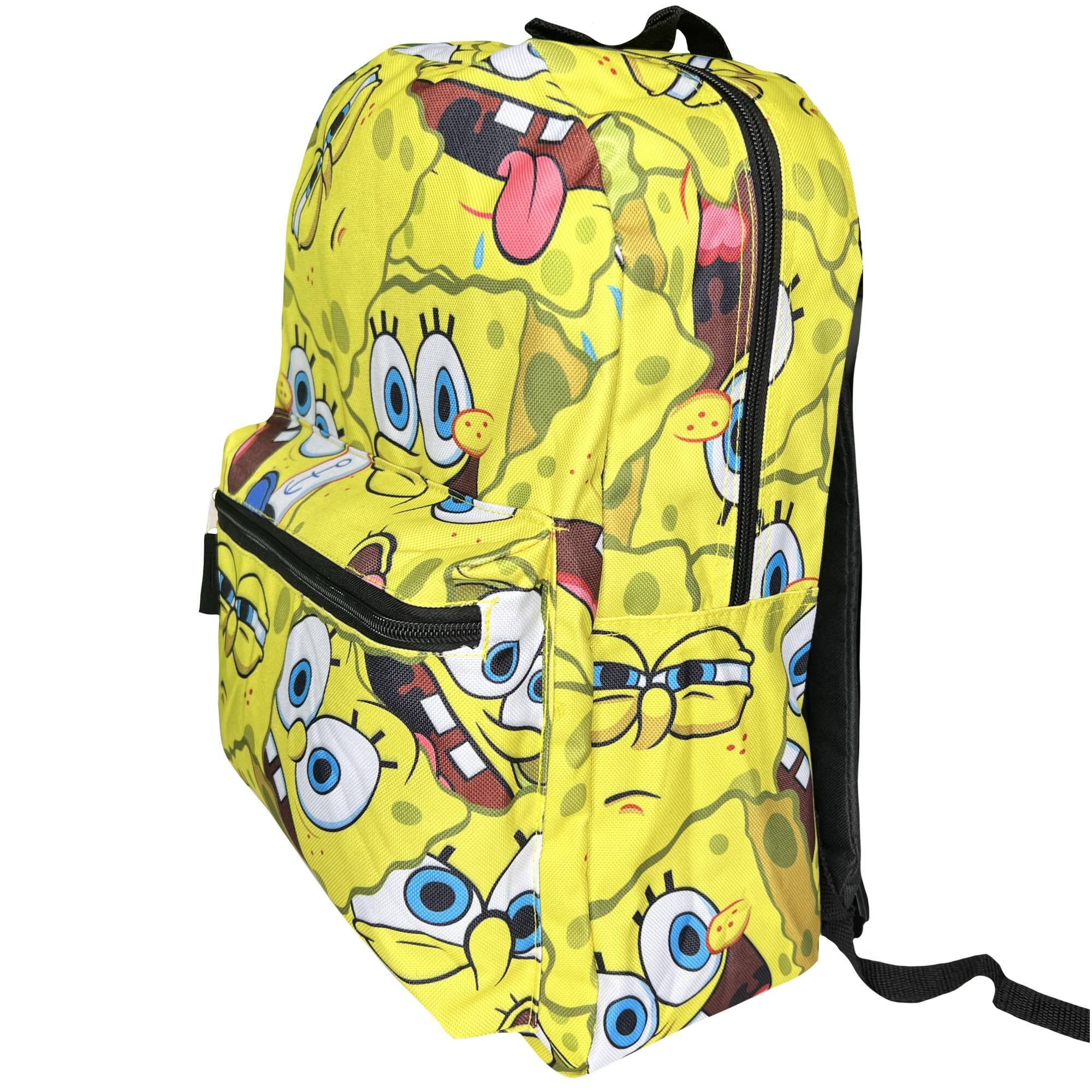 Alt View 2. UPD - Sponge Bob All Over Print Nylon School Backpack 16" Bookbag for Girls & Boys - Multicolored.