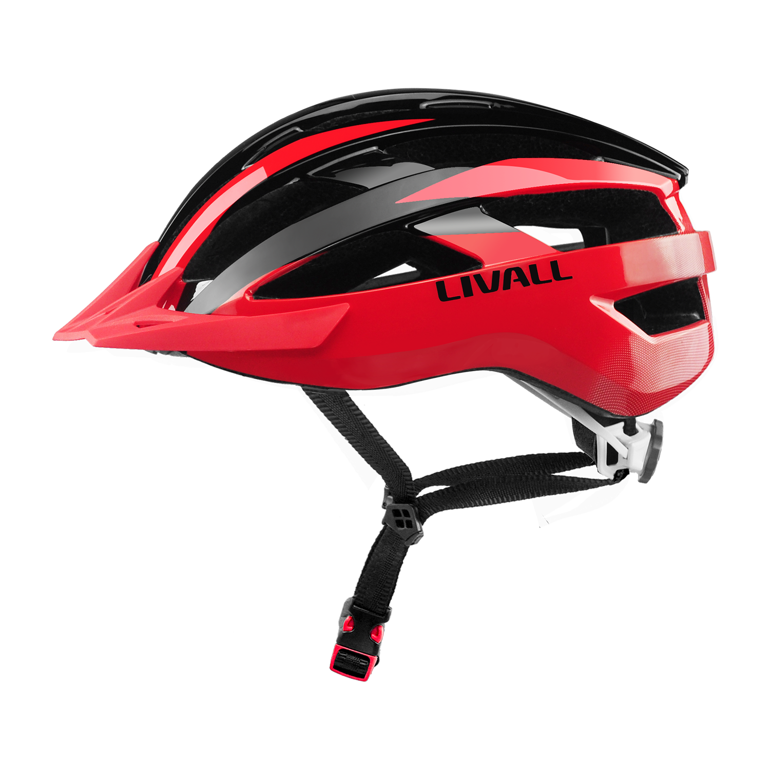 LIVALL - MT1 Neo Smart Helmet with Bluetooth Speakers, Smart Lighting & Fall Detection with SOS Alert - Medium - Red
