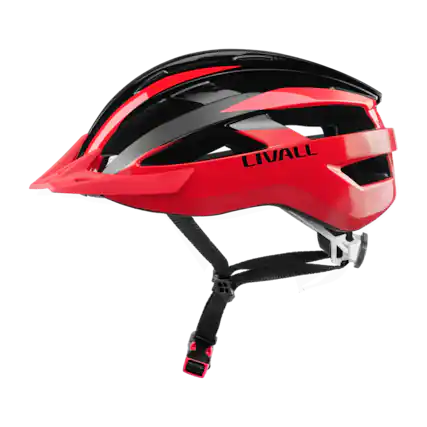Front. LIVALL - LIVALL - MT1 Neo Smart Helmet with Bluetooth Speakers, Smart Lighting & Fall Detection with SOS Alert - Large - Red - Red.