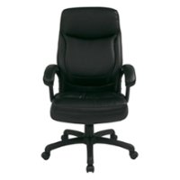 Office Star Products - High-Back Eco Leather Executive Chair - Black - Front_Zoom