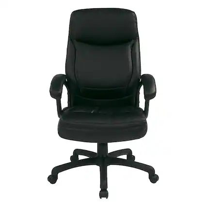 Front. Office Star Products - High-Back Eco Leather Executive Chair - Black.