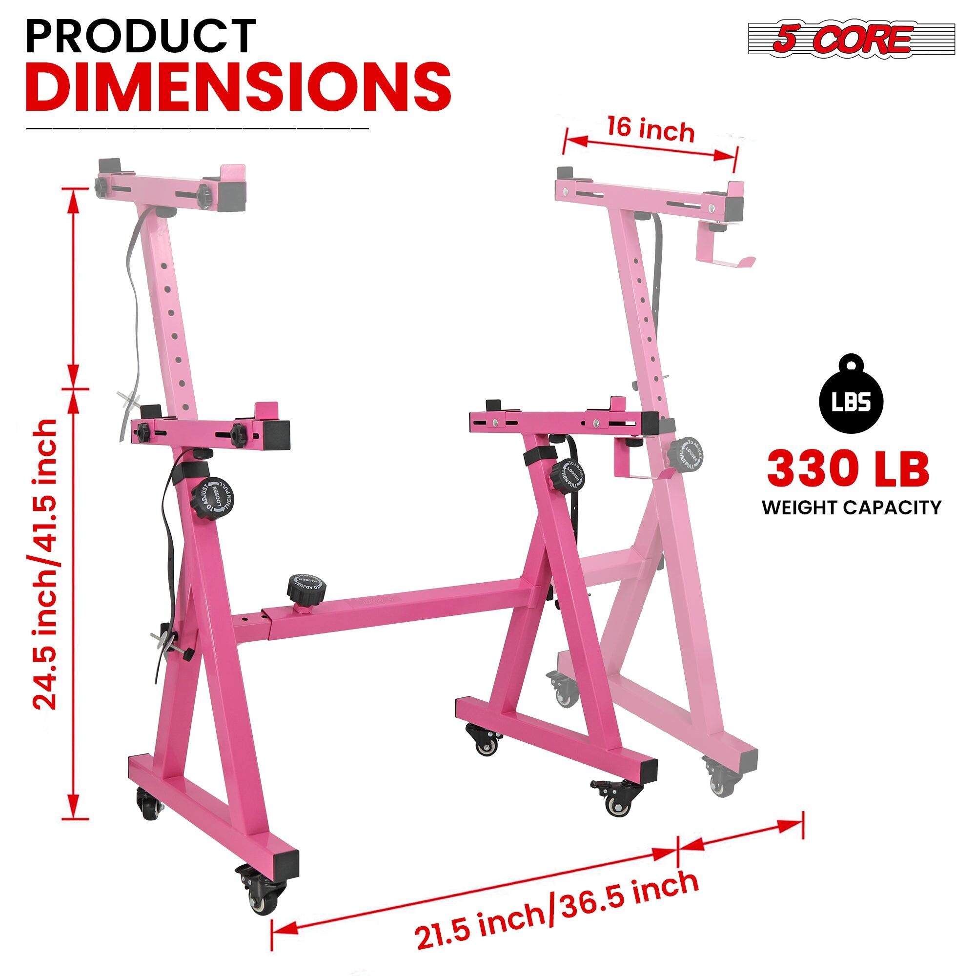 PRODUCT DIMENSIONS

- 24.5 inch/41.5 inch
- 16 inch
- 21.5 inch/36.5 inch

5 CORE

WEIGHT CAPACITY

330 LB