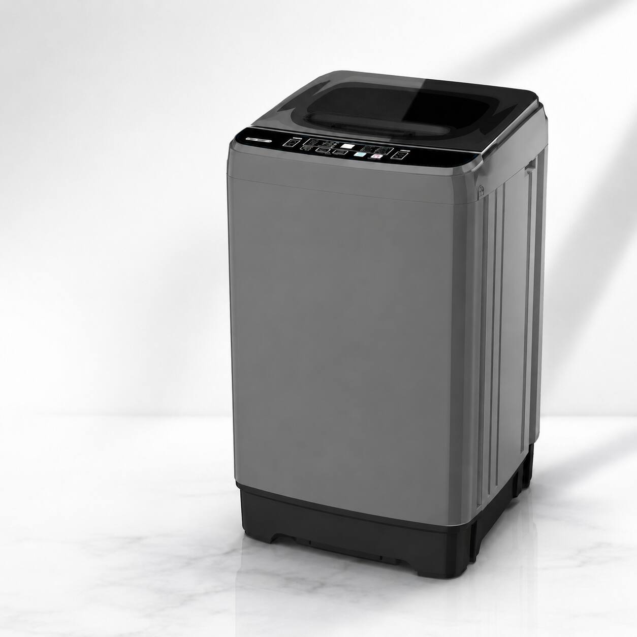 Front. Loheer - 6KG Portable Top Load Washer with Fuzzy Logic, 10 Programs, Drain Pump & Sink Adapter - GREY.