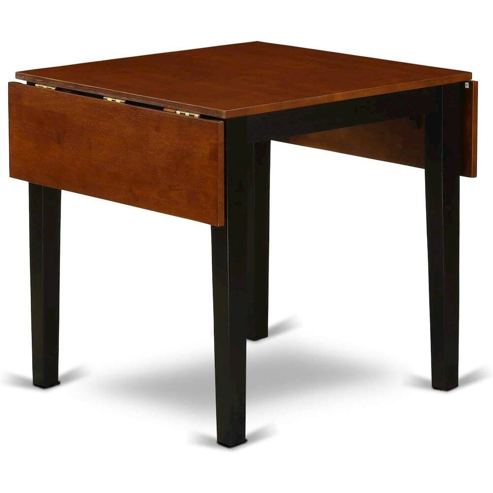 Left. FurniFact - Solid Wood 5 Piece Dining Table Set in Black & Cherry for 4 People - Black & Cherry.