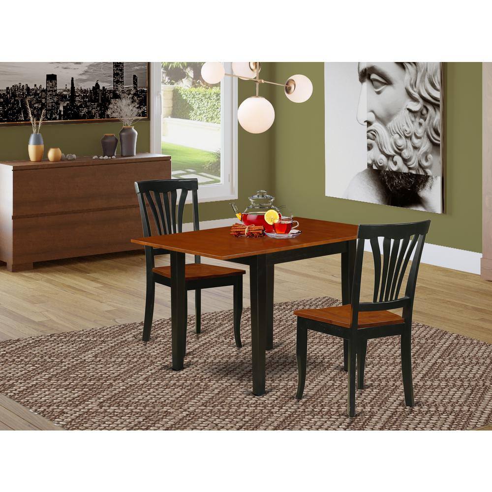 Left. East West Furniture - Dining Room Set Black & Cherry - Brown.