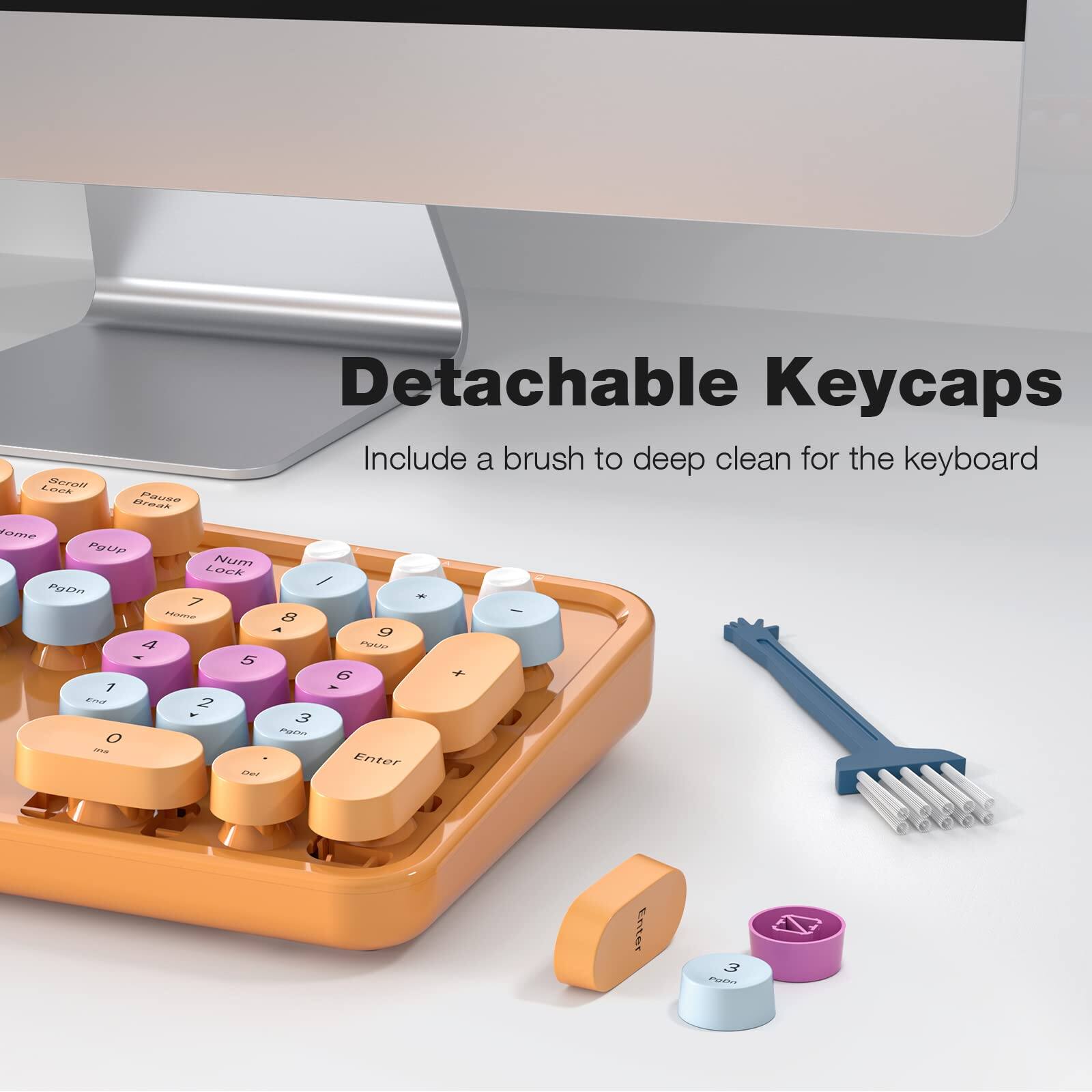 Detachable Keycaps  
Include a brush to deep clean for the keyboard  

Scroll Lock  
Pause Break  
Home  
PgDn  
Num Lock  
7  
8  
9  
4  
5  
6  
1  
2  
3  
0  
Enter  
Del  
Enter