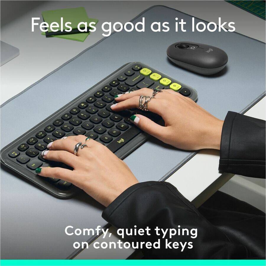 Feels as good as it looks

Comfy, quiet typing on contoured keys
