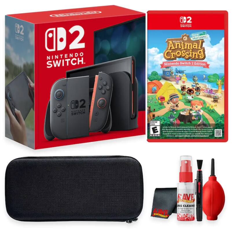 2 SWITCH  
Collication 2 NINTENDO SWITCH  
02 SWITCH New Horizons Welcome to Animal Crossing Nintendo Switch 2 Edition  
D2 NINTENDO SWITCH  
Y  
X 8  
A  
marcia TODOS Includes the E ESRB  
2  
SAVE ELECTRONICS  
AVE ELECTRONICS INS CLEANE