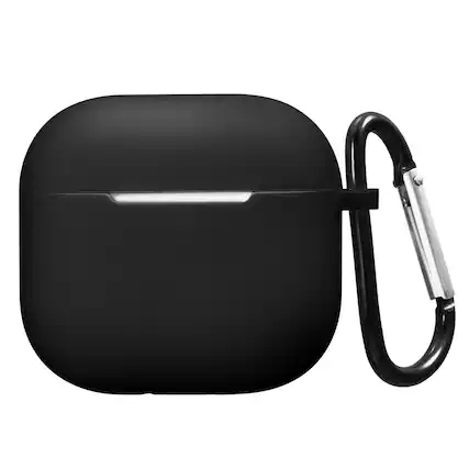 Front. Vena - For Apple Airpods 4 Case Cover, Airpods Case 4 Silicone Case 4th Generation Supports Wireless Charging, Black - Black.