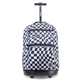 J World - Unisex Sundance 20" Rolling Backpack With Laptop Sleeve For School And Travel - WAVY CHECKERS