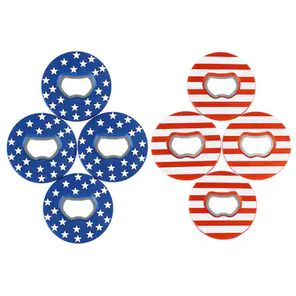 Front. GSE Games & Sports Expert - Set of 8 Replacement Washers with Bottle Opener for Washer Toss Pitching Lawn Game(American Flag).