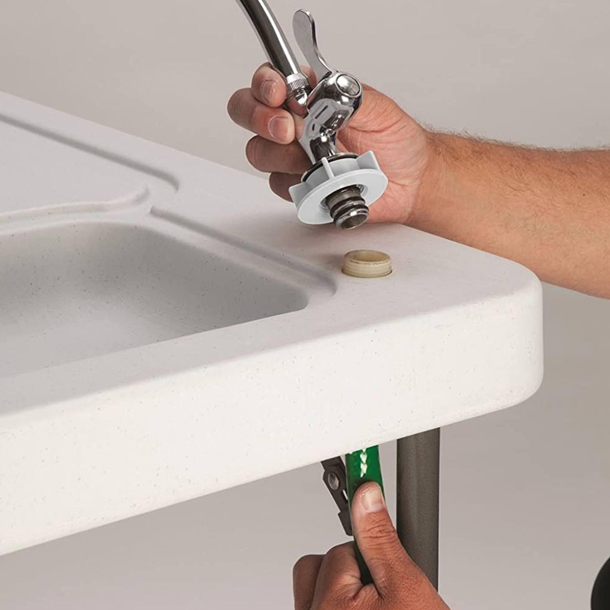 Alt View 5. Seek Thermal - SEEK Outdoor Folding Portable Fish & Game Camping Table with Sink Faucet & Drain - White.