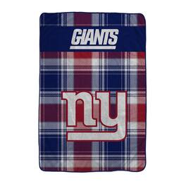 Pegasus - New York Giants 66" x 95" Oversized Plaid FAN-mily Ultra Cozy Blanket - Multicolor