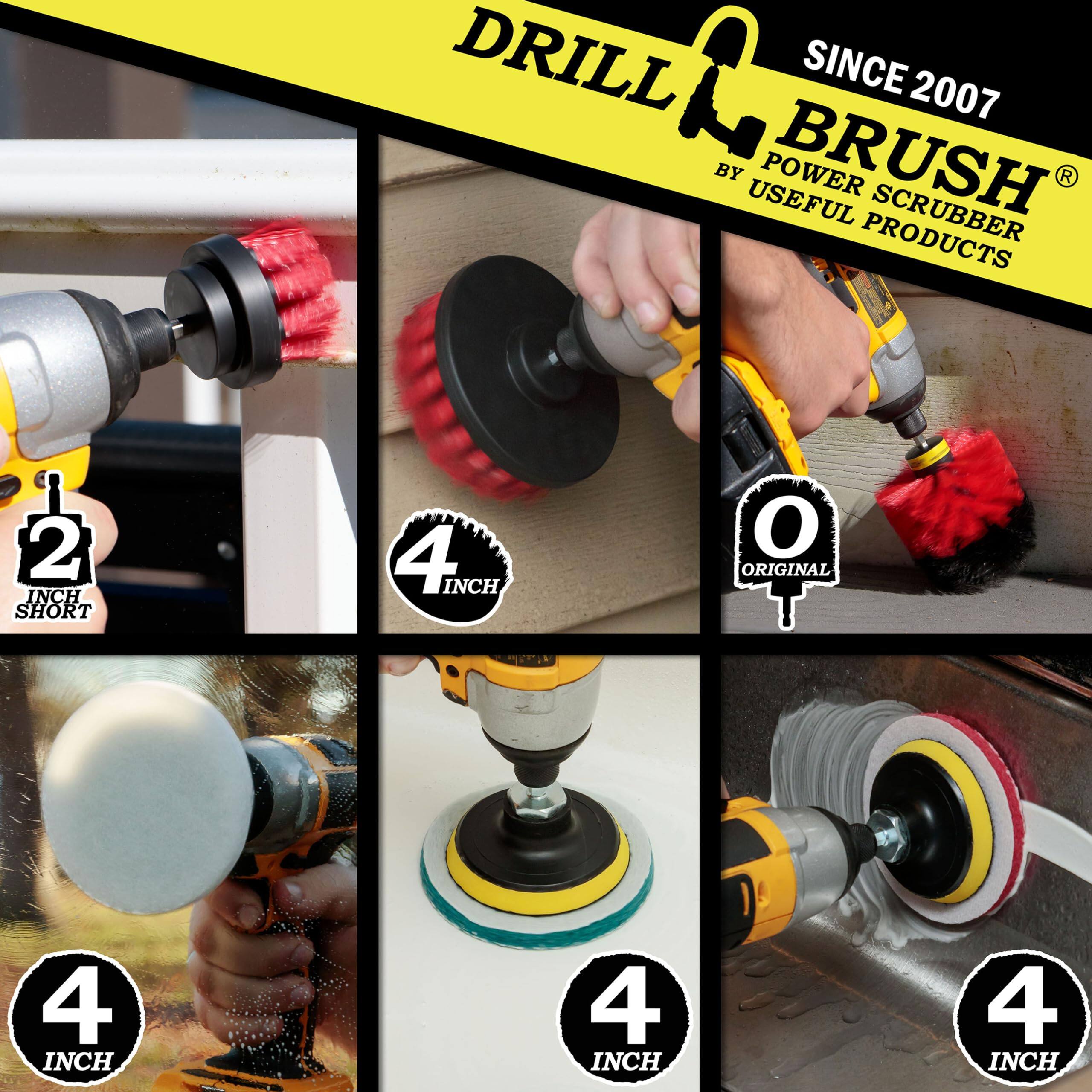 DRILL BRUSH SINCE 2007 BY USEFUL PRODUCTS 2 INCH SHORT 4 INCH O ORIGINAL 4 INCH 4 INCH 4 INCH 4 INCH