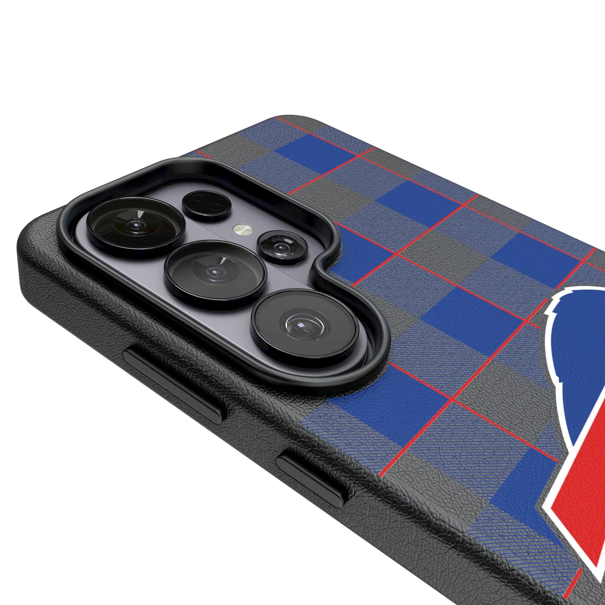 Alt View 2. Keyscaper - Buffalo Bills Plaid Galaxy Magnetic Bump Case - S24 - Black.
