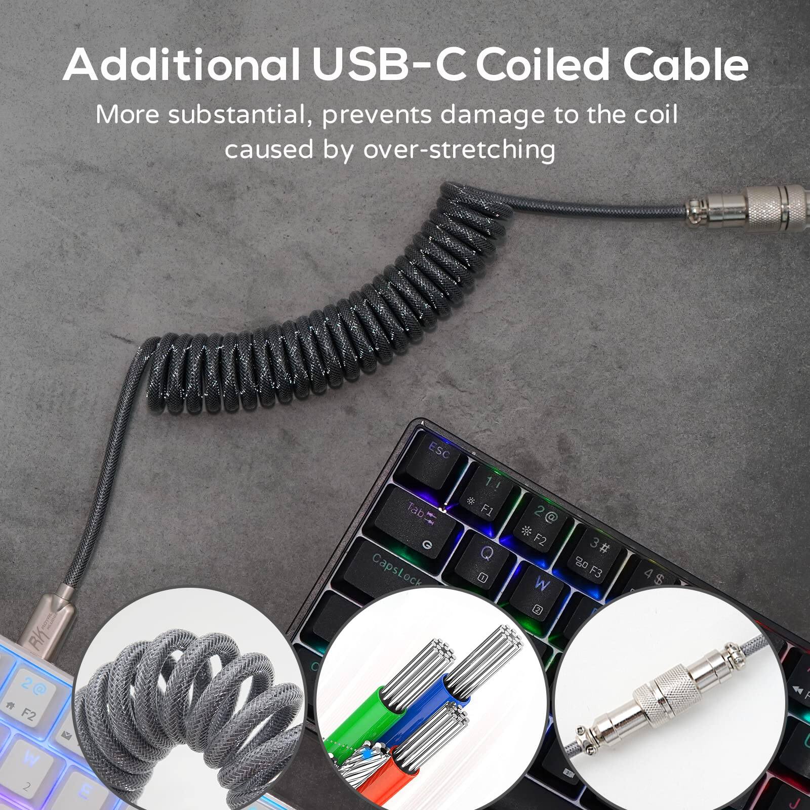 Additional USB-C Coiled Cable  
More substantial, prevents damage to the coil caused by over-stretching