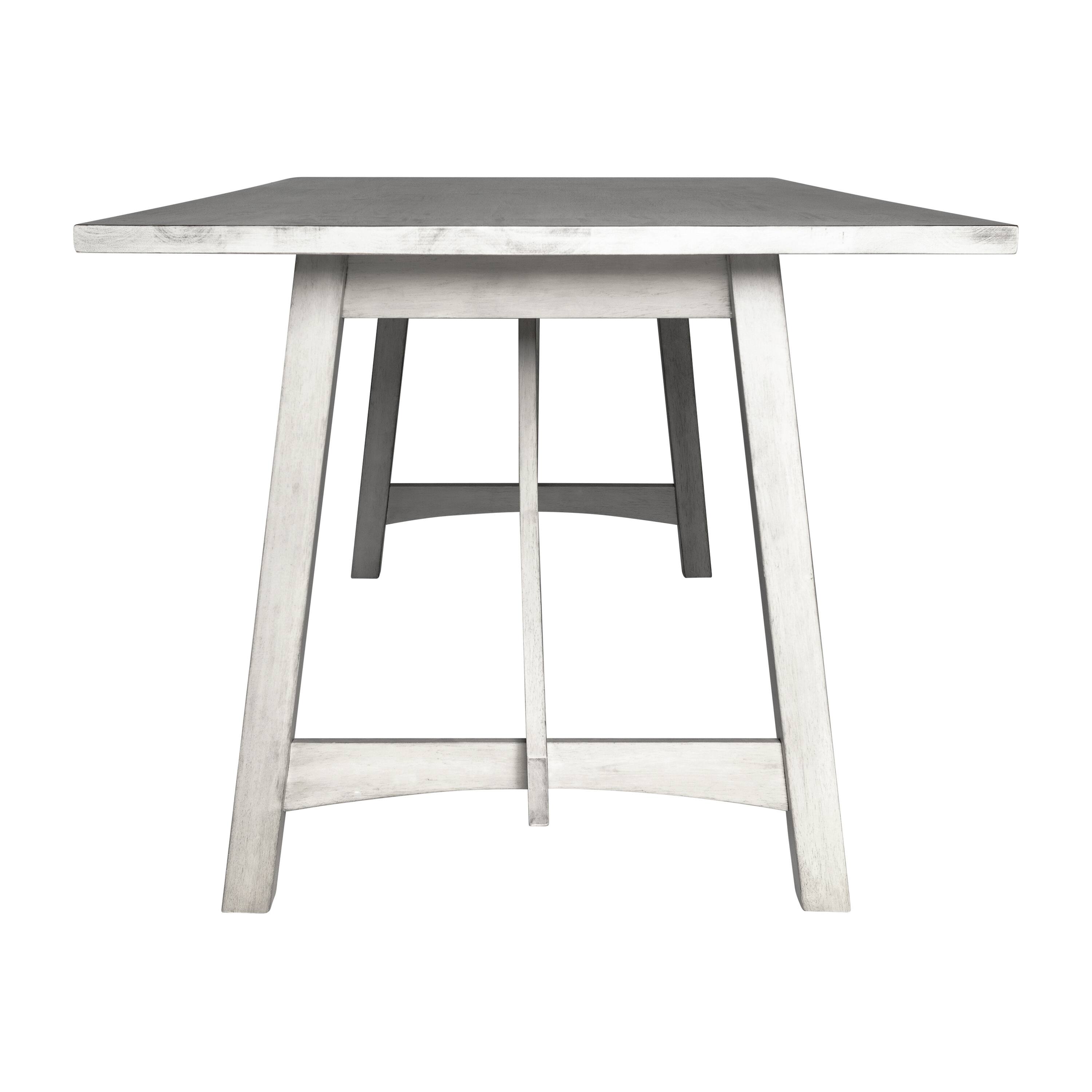 Alt View 7. Emma + Oliver - Lawson Farmhouse Wooden Trestle Base Dining Table - Antique White.