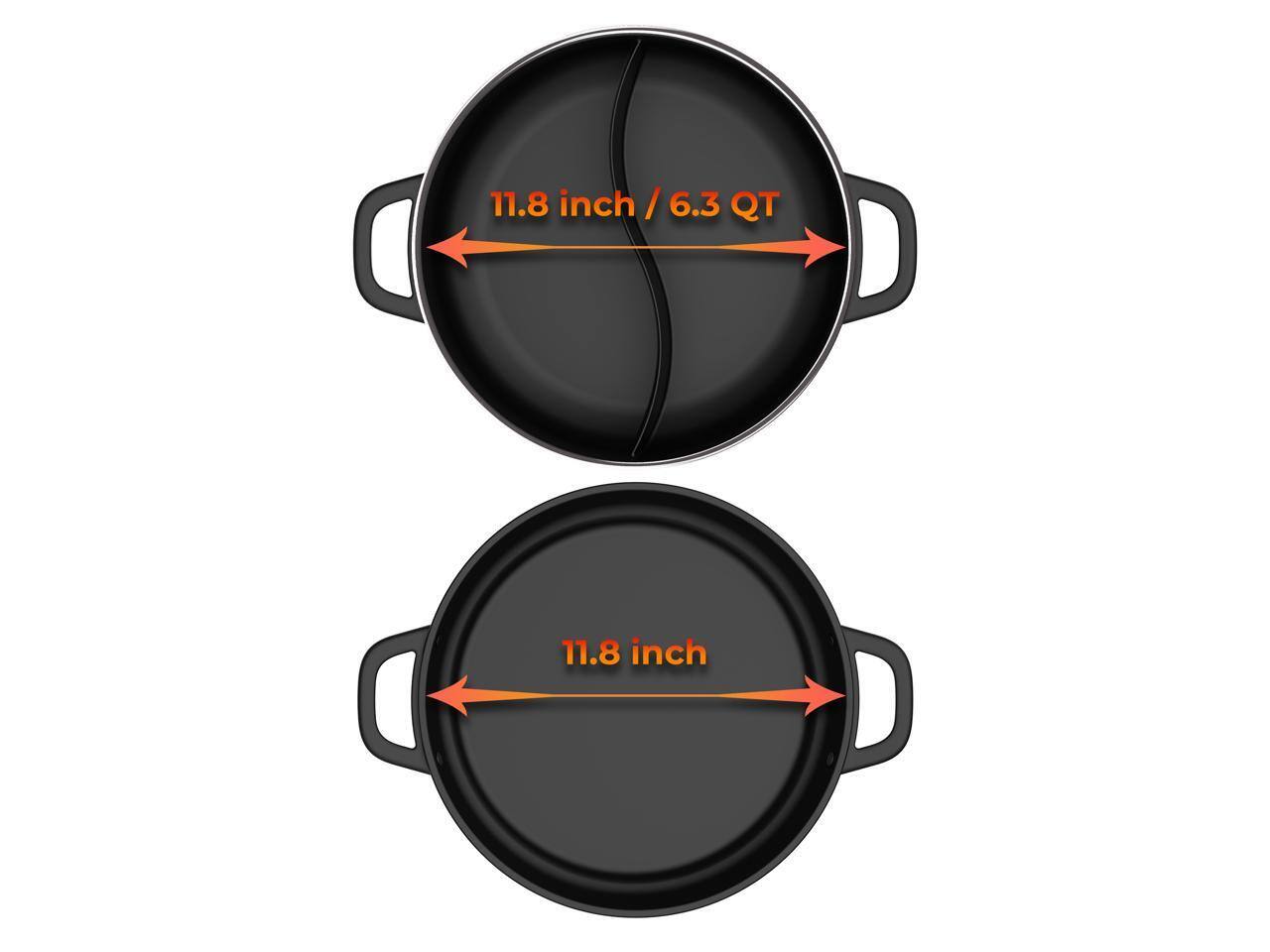 11.8 inch / 6.3 QT  
11.8 inch