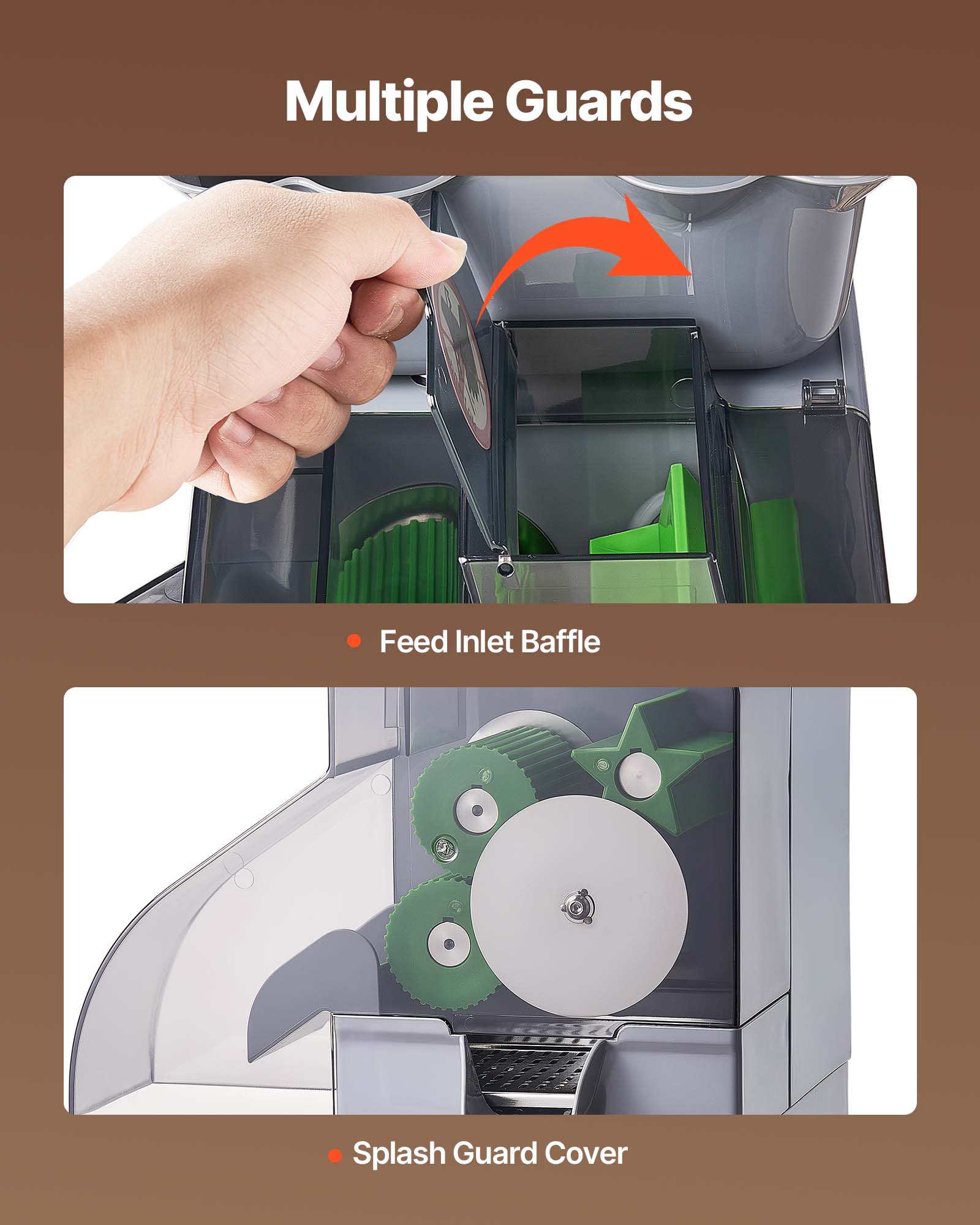 Multiple Guards

- Feed Inlet Baffle
- Splash Guard Cover