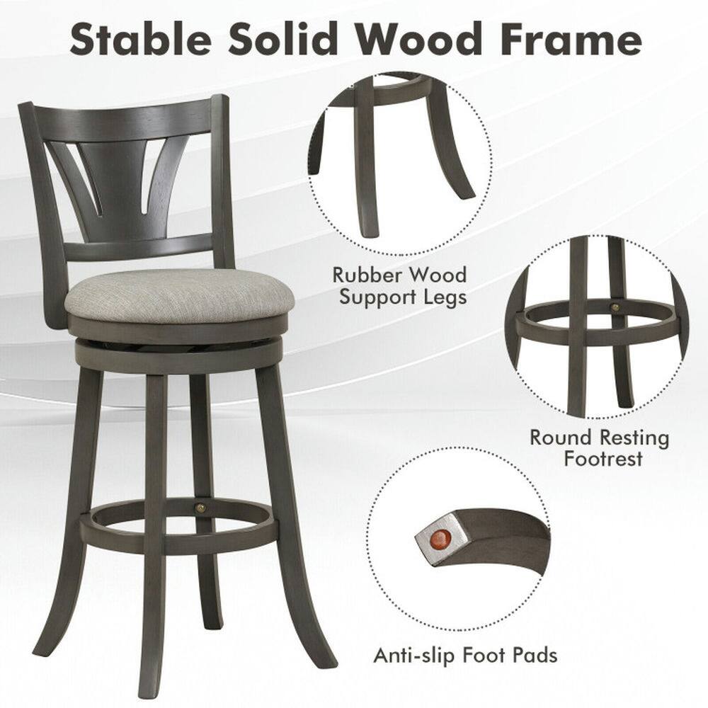 Stable Solid Wood Frame  
Rubber Wood Support Legs  
Round Resting Footrest  
Anti-slip Foot Pads