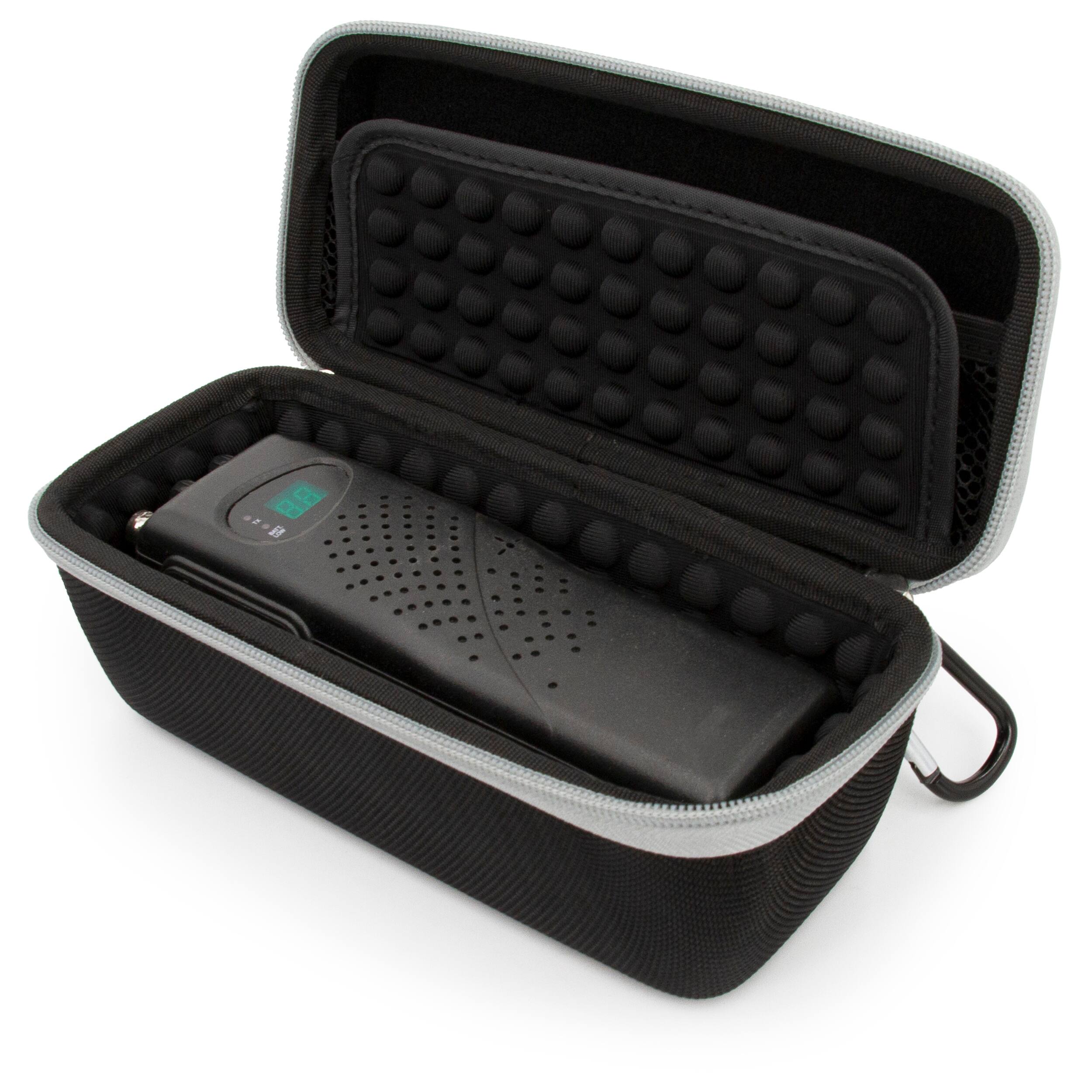 Front. CASEMATIX - Walkie Talkie Case for Midland 2 Way Radio, Cobra Handheld CB Radios, Uniden and More - Case Only - Black.