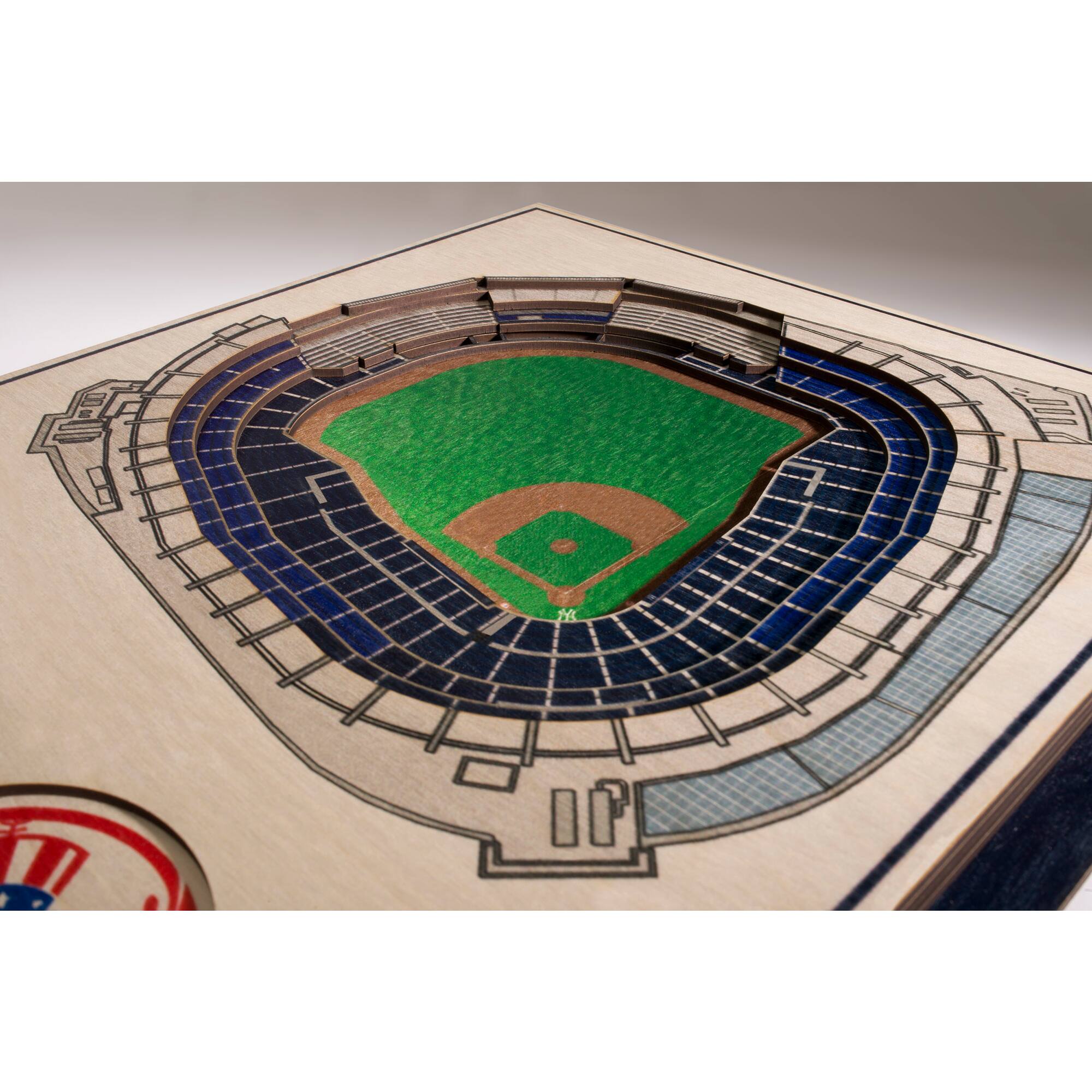 Alt View 2. YouTheFan - New York Yankees 17'' x 13'' 5-Layer 3D StadiumViews Wall Art - Brown.