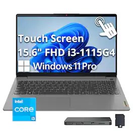 Lenovo - Upgraded - Ideapad 3i 15.6" FHD Touchscreen Laptop - Core i3-1115G4 with 16GB Memory - 1TB SSD - Win 11 Pro - Arctic Grey