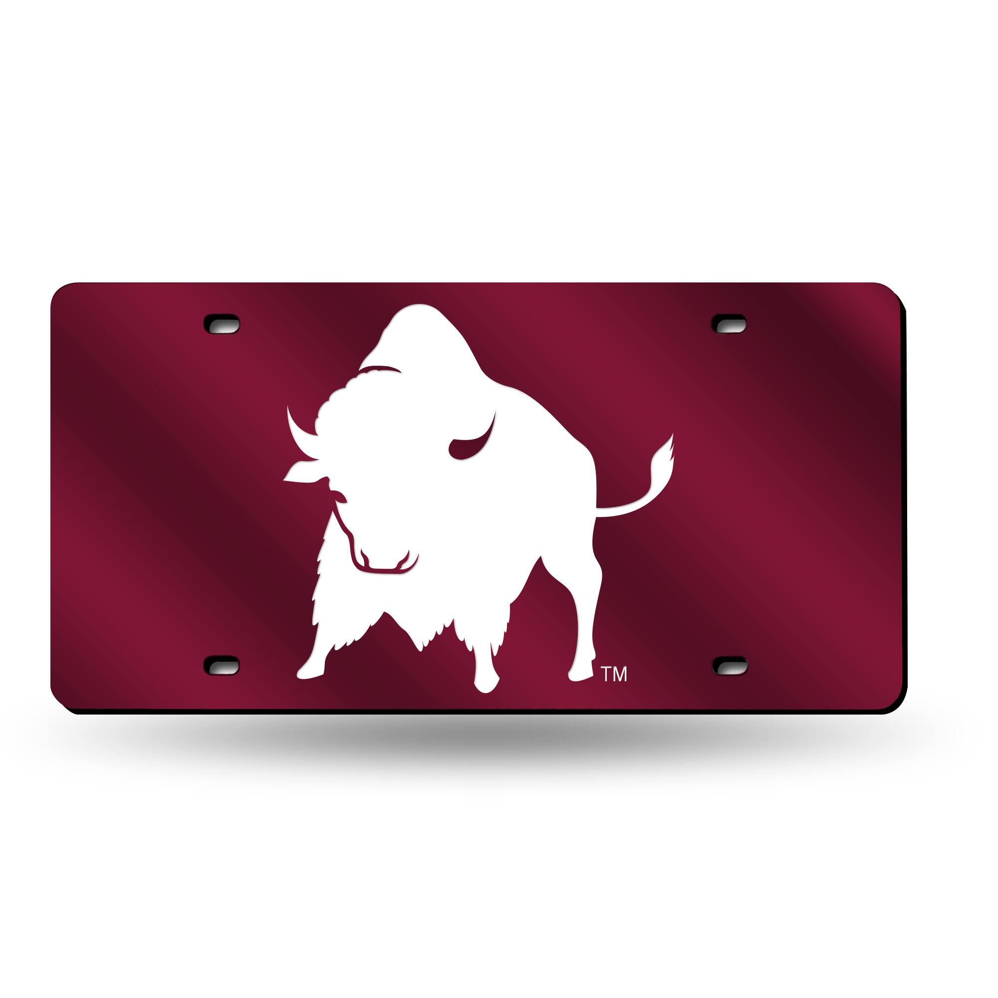West Texas A&M Buffaloes Red Mirror Look Acrylic License Plate Laser Tag