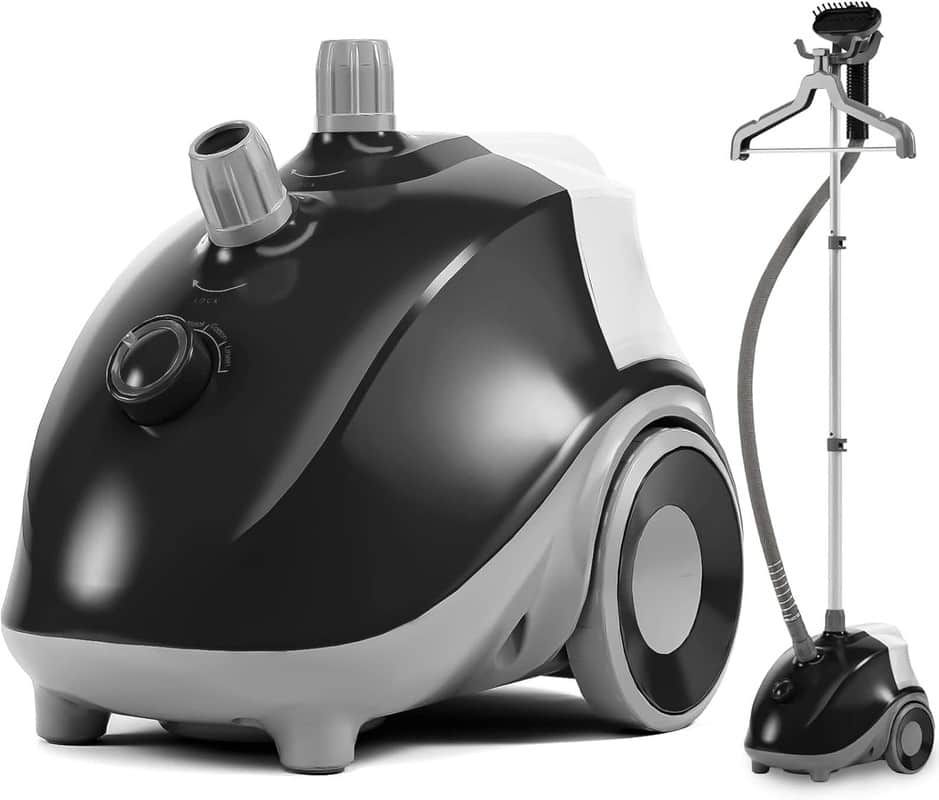 AOITUN - 1500W Standing Garment Steamer - 45s Fast Heat, 55min Continuous Steaming (1.7L Tank) - Black&Grey