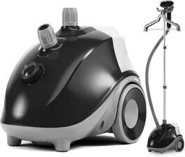 AOITUN - 1500W Standing Garment Steamer - 45s Fast Heat, 55min Continuous Steaming (1.7L Tank) - Black&Grey