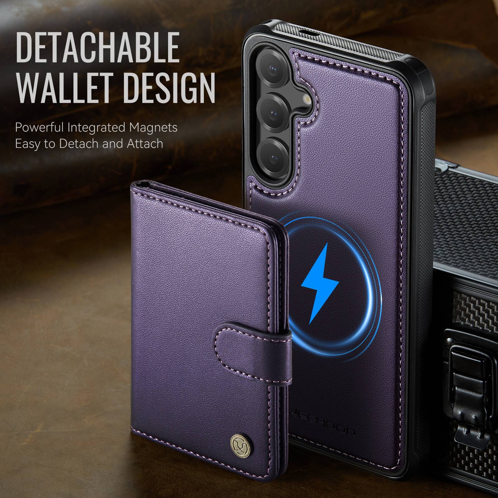 DETACHABLE WALLET DESIGN  
Powerful Integrated Magnets  
Easy to Detach and Attach  

JECHOOD D2L 10OD