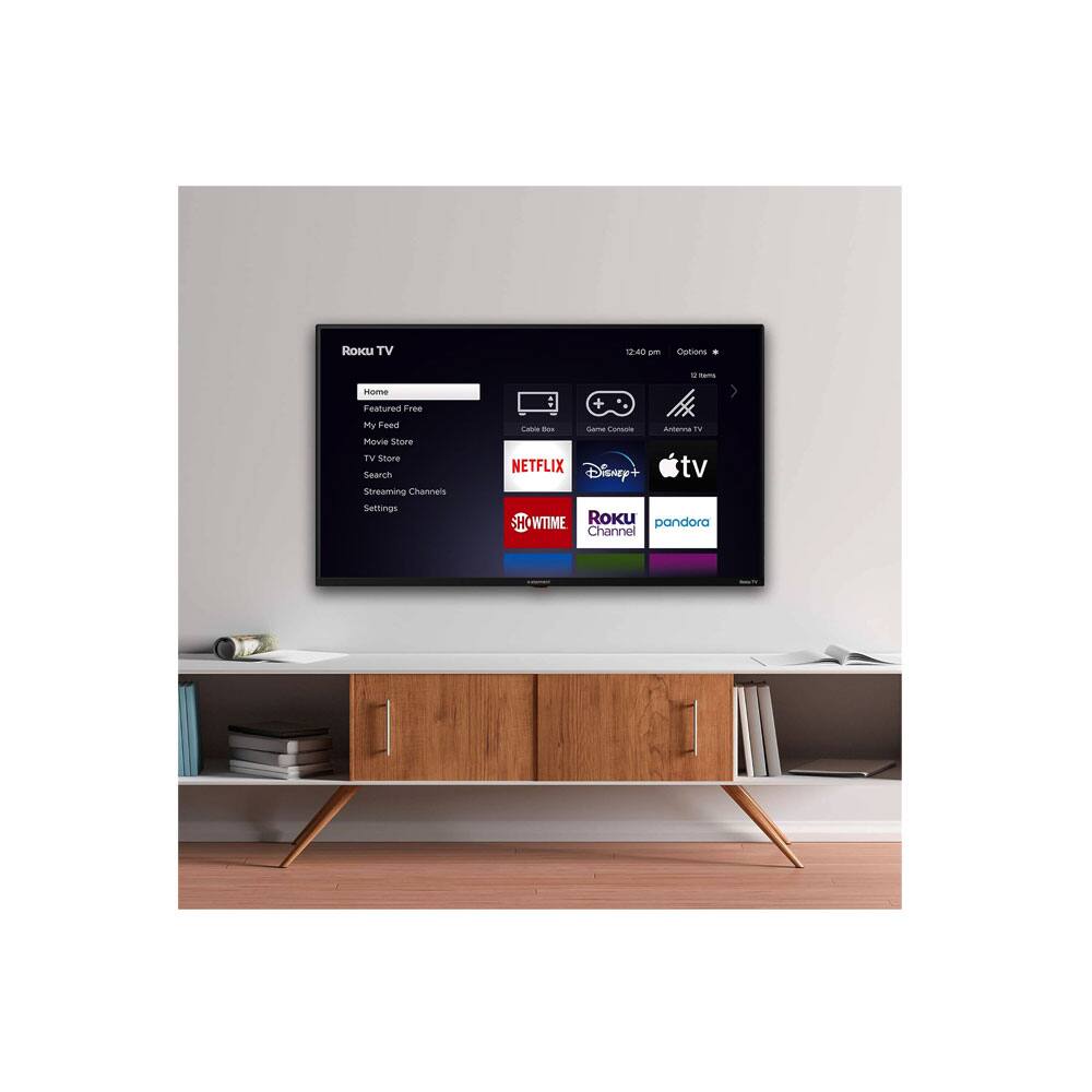 Roku TV

Home  
Featured Free  
My Feed  
Movie Store  
TV Store  
Search  
Streaming Channels  
Settings  

Game Console  
Antenna TV  

Netflix  
Disney+  
Apple TV  
Roku Channel  
Pandora  

WTIME