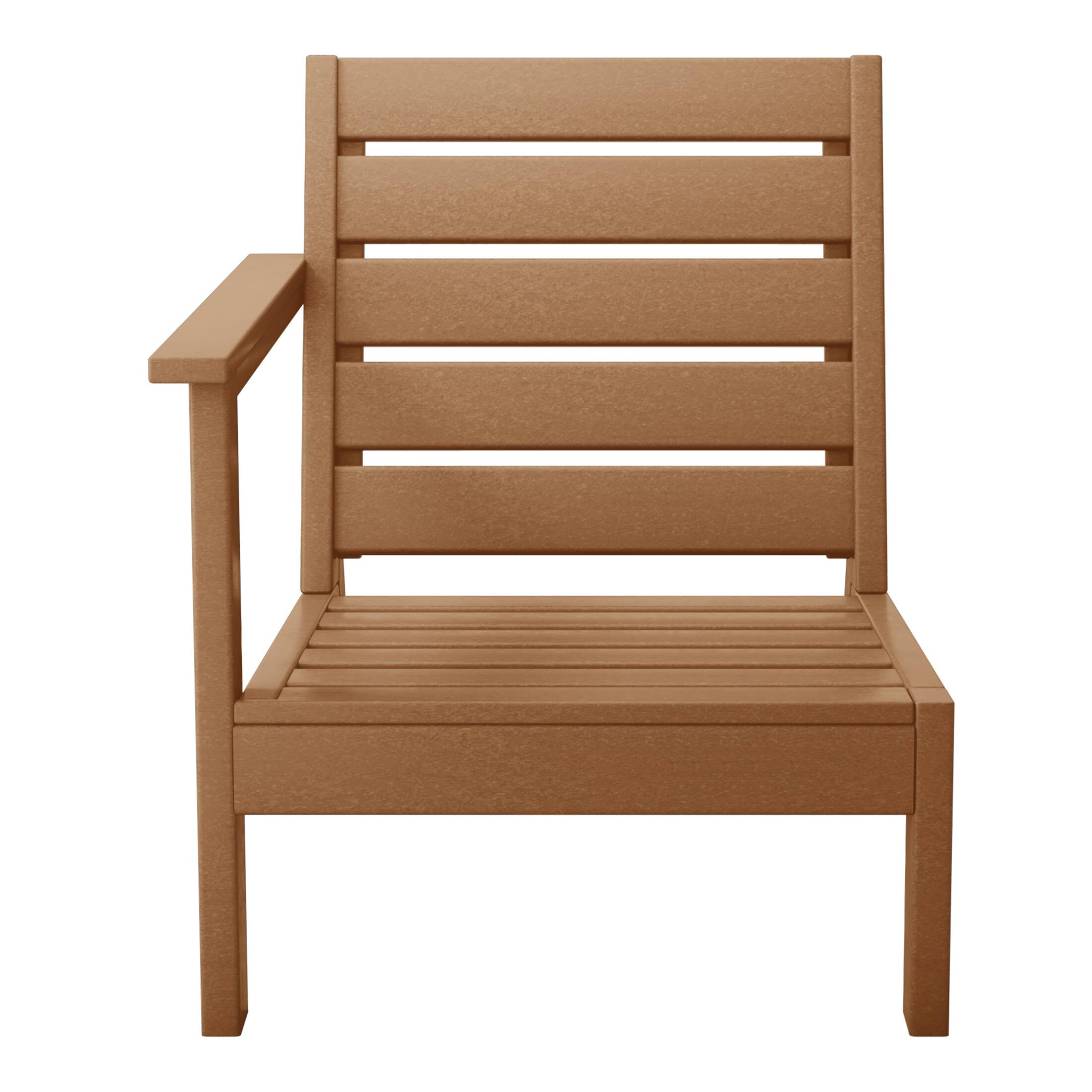 Left. WestinTrends - WestinTrends Avalon Outdoor Patio HDPE Deep Seating Sectional Loveseat - Teak.