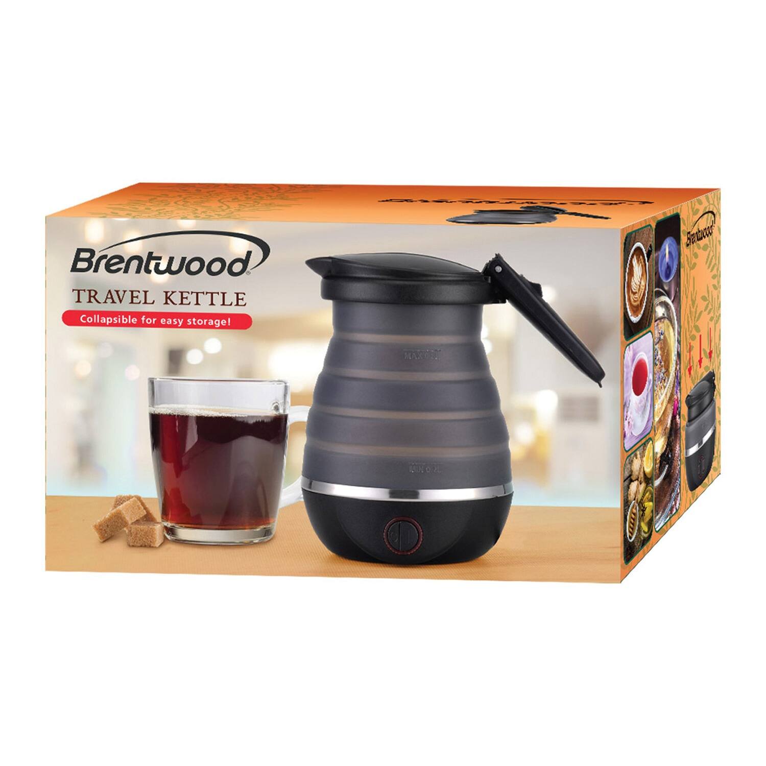 Brentwood TRAVEL KETTLE Collapsible for easy storage!