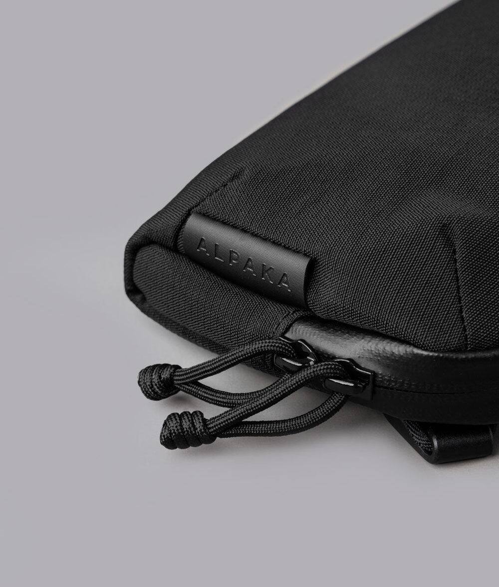 Alt View 7. ALPAKA - Flight Pouch Pro 0.7L Men's Carry-All & Organizer Clutches;Crossbody Bag for Men with RFID Blocking, Passport Holder - Black | Axoflux 400D Ripstop Nylon.