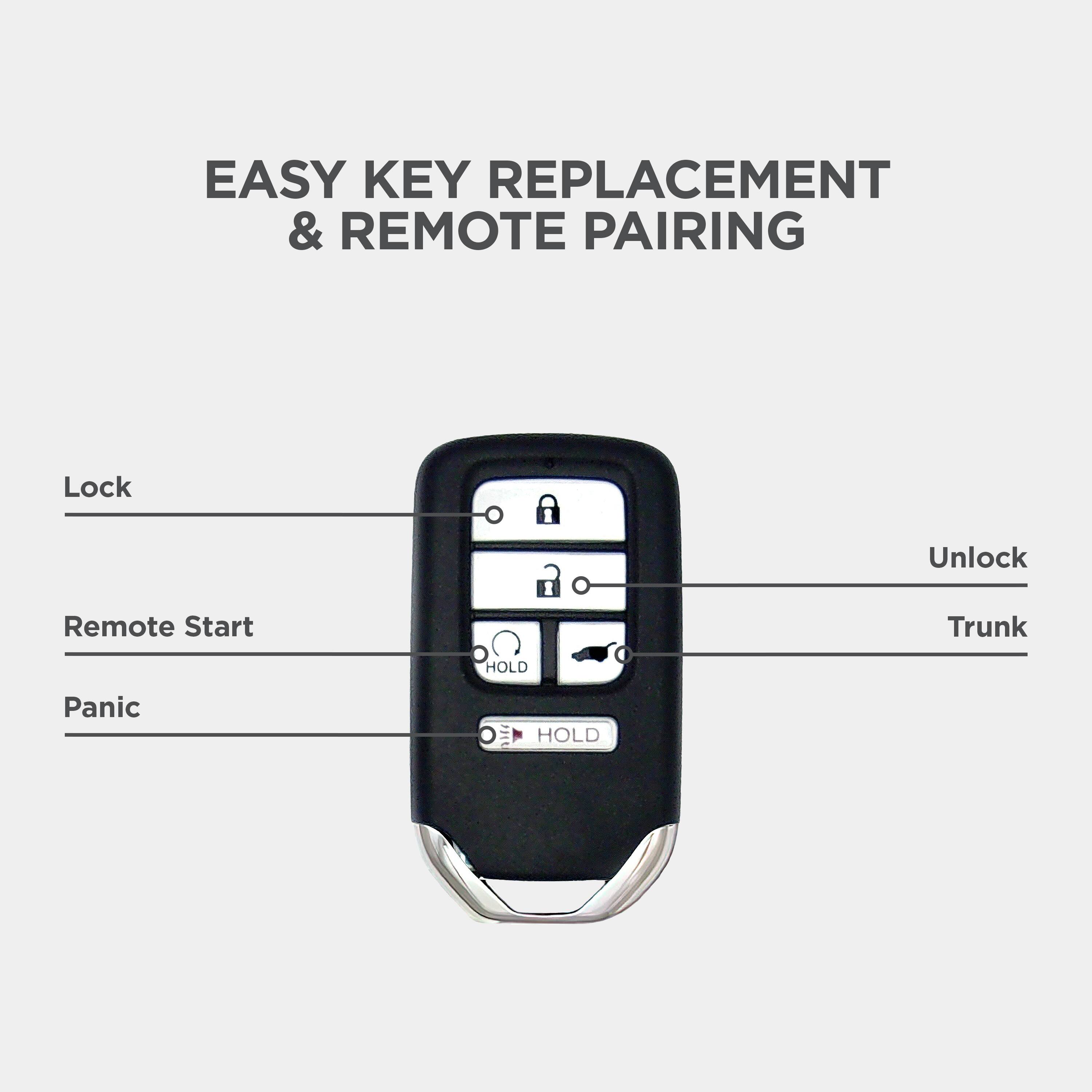 EASY KEY REPLACEMENT & REMOTE PAIRING

Lock
Unlock
Remote Start
Trunk
Panic
HOLD