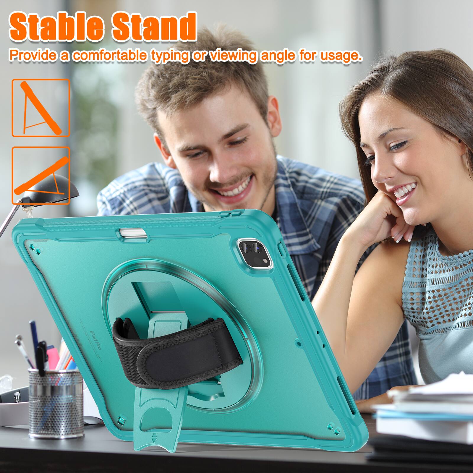 Stable Stand  
Provide a comfortable typing or viewing angle for usage.