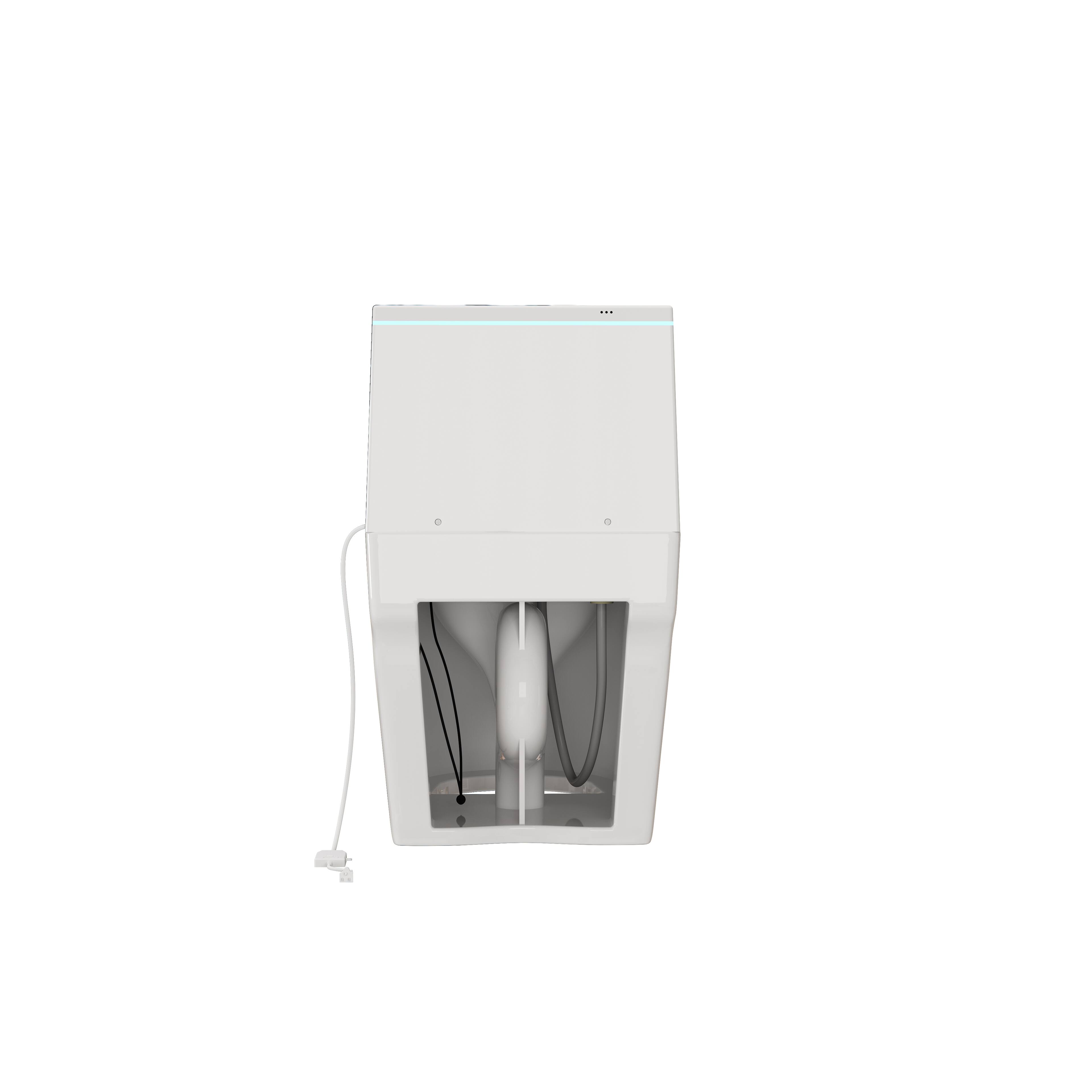 Alt View 6. TOTTE - Smart Bidet Toilet with Built-in Tank, Auto Open/Close, Digital Display & Power-Outage Flush - White.