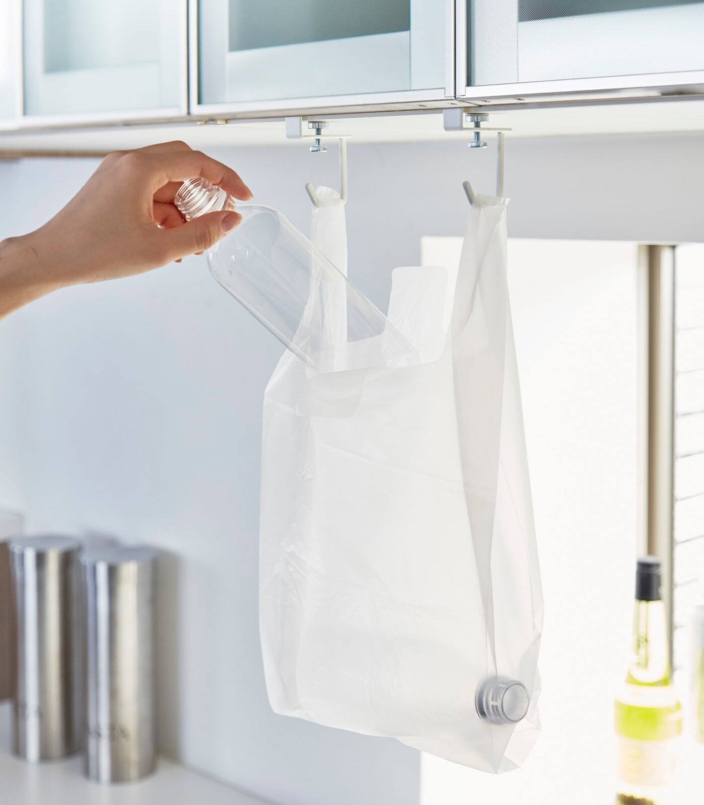 Alt View 2. Yamazaki Home - Under-Shelf Hooks (Set of 2) - Steel - White.