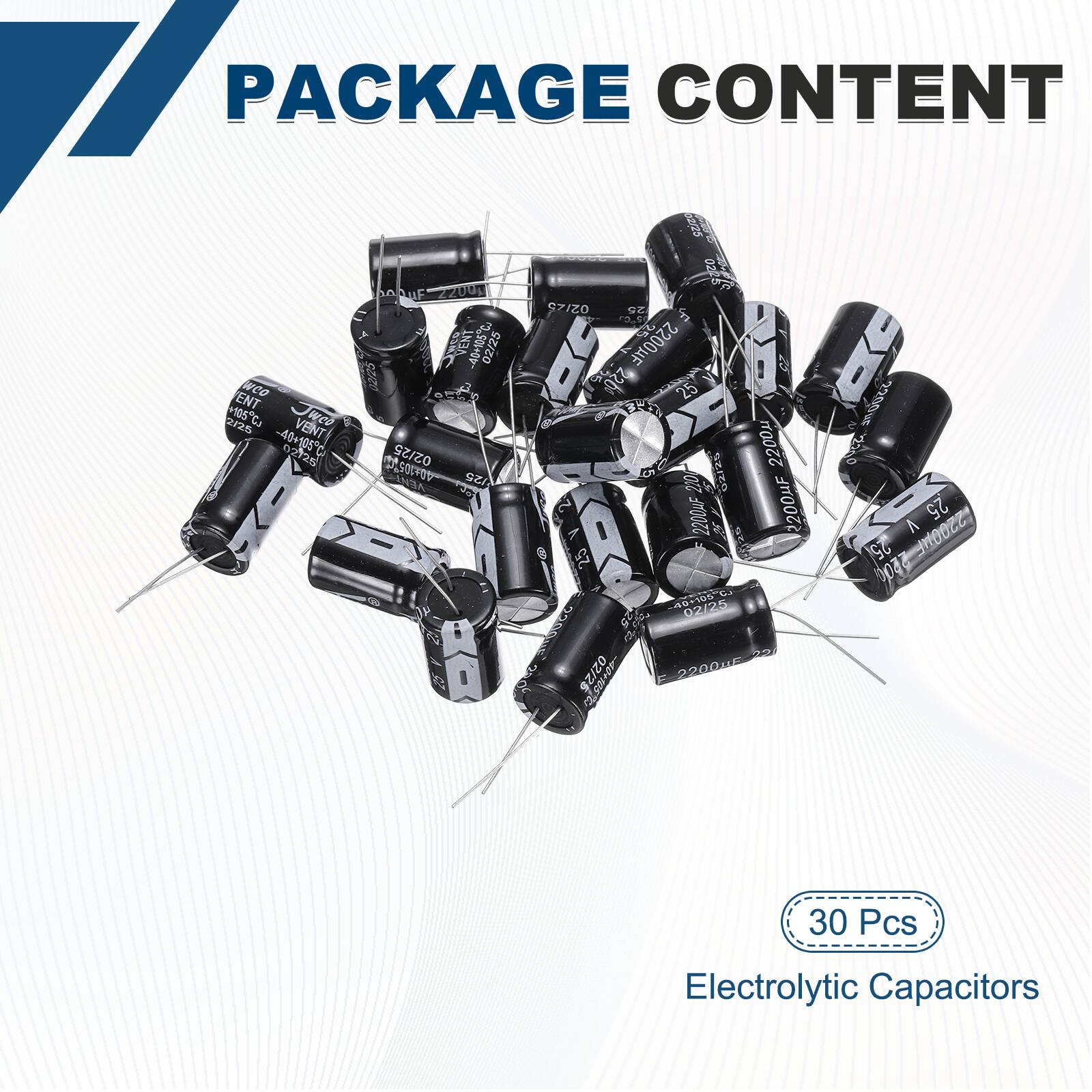 Unique Bargains 2200uF 25V 13x20mm Electrolytic Capacitor, 105C High ...