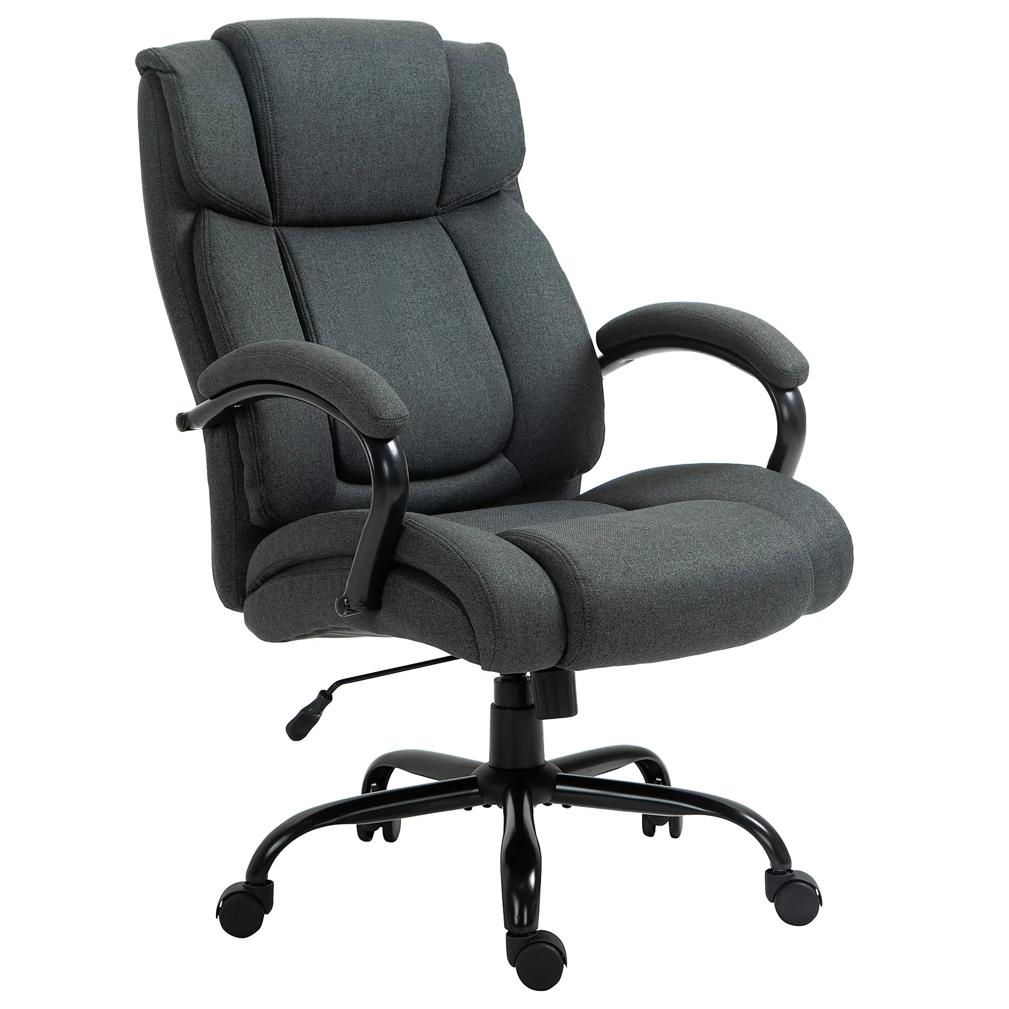 Vinsetto - Office Chair with Wide Seat, Computer Desk Chair with Adjustable Height - Charcoal Grey